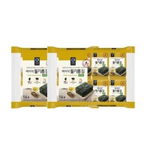 청정원 아침메뉴추천 바사삭 들기름 파래김 도시락 김 반찬 4g 16봉 2개 맛있는 어린이간식 간단한요리 간편식, 49세트