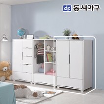 동서가구 네오 프랑 아이방 원룸 낮은 양문형 미니 수납 옷장 NEO710, 화이트그레이