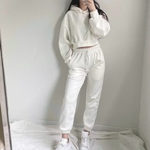 비비미미 (기모 선택) 트레이닝 크롭 후드 조거 팬츠 세트 아노락 집업 봄 키작녀 셋업