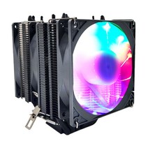 눈사람 6 히트 파이프 무소음 CPU 쿨러 4 핀 PWM 90mm 팬 인텔 i5 LGA 1700 2011 1150 1155x79x99 AMD AM4 AM5 PC 냉각, 01 4 Pin PWM Fan, 12 Black- Rainbow 3 Fan, Black- Rainbow 3 Fan