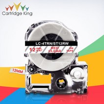 라벨프린터 라벨기 69121824mm 테이프 ss12kw st9kw st6kw st18kw st24kw 엡손 킹 짐 lw 300 400 600p 700 메이커 와 호환 가능, 클리어에 레드, 24mm