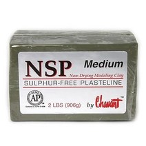 Chavant NSP 미디엄 오일 베이스 유황 프리 스컬프팅 클레이 그린 (0 9kg) 미국직송