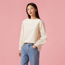[JAJU/자주] 여 포플린 튜닉 블라우스_아이보리