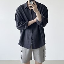 여름 쿨링 냉장고 오버핏 주름 긴팔 셔츠 남방