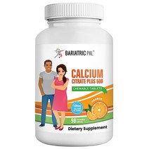 BariatricPal 구연산 칼슘 500mg 츄어블 태블릿 오렌지 30일 분량 USA 미국, Orange