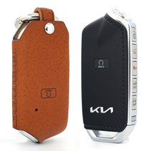 기아 더뉴 K9 7버튼 스마트키 가죽케이스 PK13 키홀더, 미네르바복스 브라운