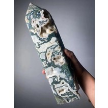 아름다운 대형 천연 이끼 마노 타워 힐링, 10 1800-2000g