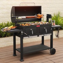 대형 바베큐 그릴 MK1 76x40x98 훈제 훈연 화로대 불판 드럼통 통돼지 숯불 화로 캠핑 팬션 야외 쿠킹 기계