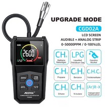 가스 측정기 가연성 분석기 LCD 화면 메탄 LPG 측정기 알람 사운드 인화성 천연 PPM LEL 누출, 02 CGD02A(Color Screen)