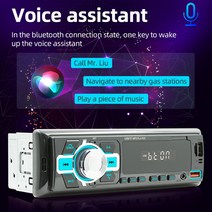 블루투스카오디오 LED 디스플레이가 있는 FM 자동차 라디오 MP3 멀티미디어 복사 RCA 출력 놀이용, 한개옵션0