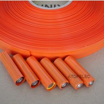 열수축비닐 투명포장지 선물포장비닐 5M 단일 AA 14500 배터리 랩 23mm 폭 145mm 직경 PVC 2:1 튜빙 블랙레드옐로우그린블루화이트클리어, 08 주황색
