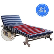 라꾸라꾸침대 라꾸라꾸6 온열싱글(매트리스 온열내장형) 라꾸라꾸6 웰빙싱글 등받이각도조절 라꾸라꾸 1인용 접이식침대 간이침대 경비실침대, 단일제품(블루*그레이*화이트 스트라이프)