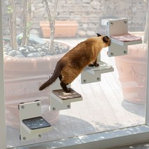 냥단 스텝 고양이 벽부착 캣워크 미니 선반 윈도우 화이트 DO23051, 오트밀_23051
