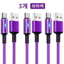 TBTIC 3A 메탈 고속충전 c타입 케이블 0.25m 1.2m 2m, 2m, 퍼플, 3개