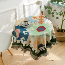 ins 바둑판 체크 식탁보 책상보 침실 티테이블 펜션 소프트룩 배경보 두툼, 라이트컬러기하학(두꺼운양면), 180*180Cm