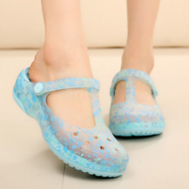 DFMEI 도톰한 통굽 여성 여행용 미끄럼 방지 젤리 슈즈 비치화 여성 샌들화 슬리퍼입니다.