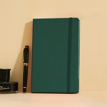 레더 A5 유선 밴드 노트 360도 펼쳐지는 제본 양식 100g 다우링페이퍼 줄 간격 8mm 96매 내외, 오렌지