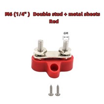 듀얼퓨즈 유리관휴즈 M6 M8Terminal 블록 스터드 5/16 "1/4" 버스 바 포지티브 네거티브 헤비 듀, 15 Style C M6 Red