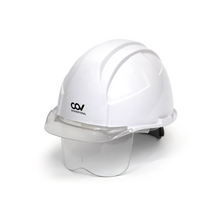 세이프티유 COV A형 투명창 보안경 건설 현장 공장 산업용 안전모, 인쇄2도, 옐로우