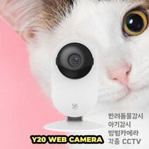 YI20 CCTV 카메라 IP카메라 웹 카메라 핸드폰으로 바로 모니터링 강아지캠 고양이캠 방범용, YI1080P / Y20