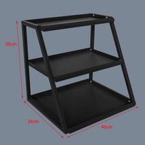 미니 펜트리 과자 진열장 작은 슈퍼마켓 편의점 수납장 간식 선반, 블랙 3단 스탠드