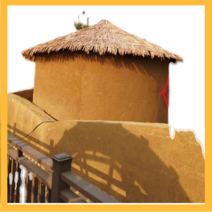 야외 우드 초가 파라솔 볏 짚 야자수 비치 하와이, 100x50cm