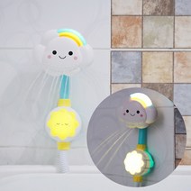 토이다락방 해피클라우드 아기 샤워기 유아 자동 물놀이 목욕놀이 욕조 장난감, 구름무지개샤워기