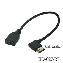 케이블 HDTV 호환 HDTV 여성 어댑터 90도 직각 amp 아래로 amp 왼쪽 남성 HD AF 연장 코드 DVD PS3 PC, Right+03m