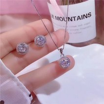 여성 진주쥬얼리세트 진주 목걸이 귀걸이 세트 14k 여자 악세서리 cc 보석 용 925 실버 바늘 펜던트 스터드 지르코니아 신부 웨딩 약혼 액세서리 ccas229