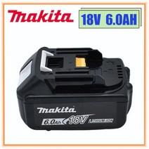 Makita-100% 오리지널 18V 6.0Ah 충전식 전동 공구 배터리 LED 리튬 이온 교체 LXT BL1860B BL1860 BL1850, [01] 6.0AH-1PCS