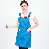 색동 H형 앞치마 한식 서빙 명절 단체 AE02BS, FREE, AE02BS 블루