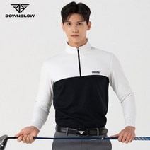 남성 골프 웨어 남자 반 집업 티 셔츠 투톤 겨울 가을 운동 의류 복 실외 스크린 실내 연습 장