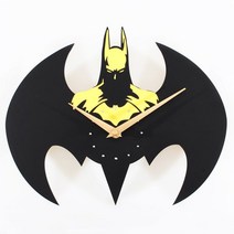 히어로 패션 입체 베트맨 벽시계 거실 인테리어 아이들이 좋아하는 캐릭터 벽시계, 옐로우