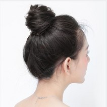 살롱드위그 풍성한 똥머리가발 업스타일부분가발 셀프 올림머리 부분가발 스트레이트형 고탄력 밴드형 4컬러 곱창밴드 곱창가발, 1개입, 다크브라운
