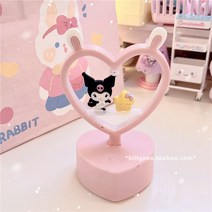 하트 모양 쿠루미 마이멜로디 무드 나이트 스탠드 크리스마스 선물 테이블 무드등, 핑크 쿨로미 하트 무드 램프 (배달전지)