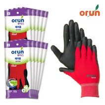 오런 작업장갑 NBR 코팅장갑 후디스에어폼, 후디스에어폼(빨강/S), 10개