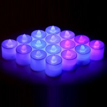 올인템 LED 티라이트 전자초 프로포즈초 이벤트초 파티초 무드등 전자캔들 24pcs, 24개, 블루