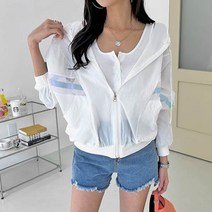 메쉬 라인 바람막이 점퍼 여성용 빅사이즈