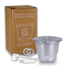 ECONEY 친환경 반영구 ESG Nespresso Original Machine 호환가능 재사용 스테인리스 네스프레소 오리지널 커피캡슐세트 국내배송, ECONEY 스테인리스 재사용 커피캡슐
