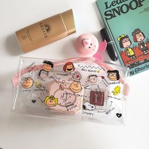(메이크업 파우치) 피너츠 스누피 pvc 투명파우치 5 type 여행용파우치