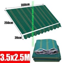 어닝천 방수 캔버스 스트라이프 방수원단 테라스 패브릭 트럭 가림막, Green Yellow Stripes, 3.5mx2.5m