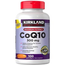 커크랜드 시그니처 최대효능 CoQ 10 300mg 100정, 100개입 x 1통