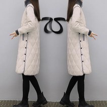 Makone 목까지 따뜻한 누빔 웰론소재 롱패딩