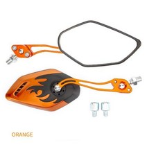 스쿠터 바이크 오토바이 백미러 불꽃 패턴 반전 거울 전기 스쿠터 액세서리 8/10 1 쌍, Orange