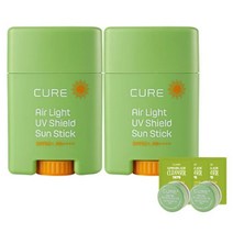 김정문알로에 큐어 에어라이트 UV 쉴드 선스틱 20g x 2p + 2X 크림 3.5g x 2p + 클렌져 2ml x 3p, 4세트