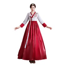 한복 민속 한국 의류 여성 긴 소매 꽃 자수 공주 궁전 전통 복고풍 무대 공연 의상