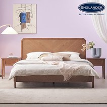 잉글랜더 메리미 헤링본 고무나무 원목 침대 LK(Sweet Slumber 포켓 매트-K), 월넛+매트(BG), 프레임+매트