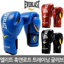 EVERLAST 엘리트 손목보호 훅앤로프 트레이닝글러브, 10온스 레드