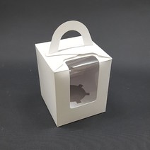 머핀상자 컵케이크 투명창 1구 화이트 케이크상자(10개) 받침세트