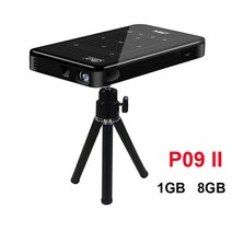 빔프로젝터 미니빔 가정용빔 dlp 휴대용 p09 ii 미니 프로젝터 터치 패널 키스톤 안드로이드 9.0 4k wifi 블루투스 홈 시네마 비디오 삼각대 프로젝터 4000ma, 블랙 p09 ii 1기가바이트 8기가바이트, 오 플러그